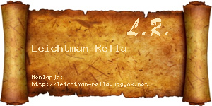 Leichtman Rella névjegykártya